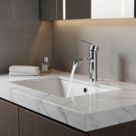 Robinet de lavabo chromé, robinet d&rsquo;évier monté sur le pont, poignée unique, mélangeur d&rsquo;eau froide et chaude à trou unique, robinets de lavabo de salle de bains