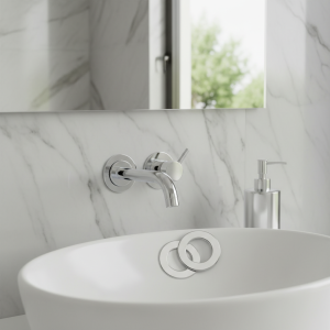 HODecorative-Couvercles Ronds en Acier Inoxydable, Finition Chromée, Embellissement du Tuyau d&rsquo;Eau, Trou de Mur