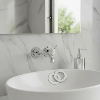 Rosace écusson plomberie rond fendu acier inoxydable chromé miroir…