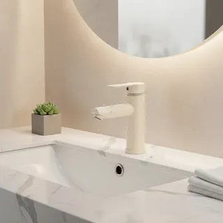 Robinet d'évier de lavabo monté sur le pont à poignée unique
