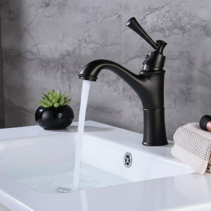 VGX robinets de salle de bains rétro antiques, mitigeur de lavabo, robinet de lavabo, robinet de lavabo, robinet d’eau chaude et froide, robinet en laiton brossé noir VGX robinets de salle de bains rétro antiques, mitigeur de lavabo, robinet de lavabo, robinet de lavabo, robinet d’eau chaude et froide, robinet en laiton brossé noir