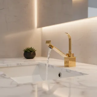 Robinet de lavabo doré