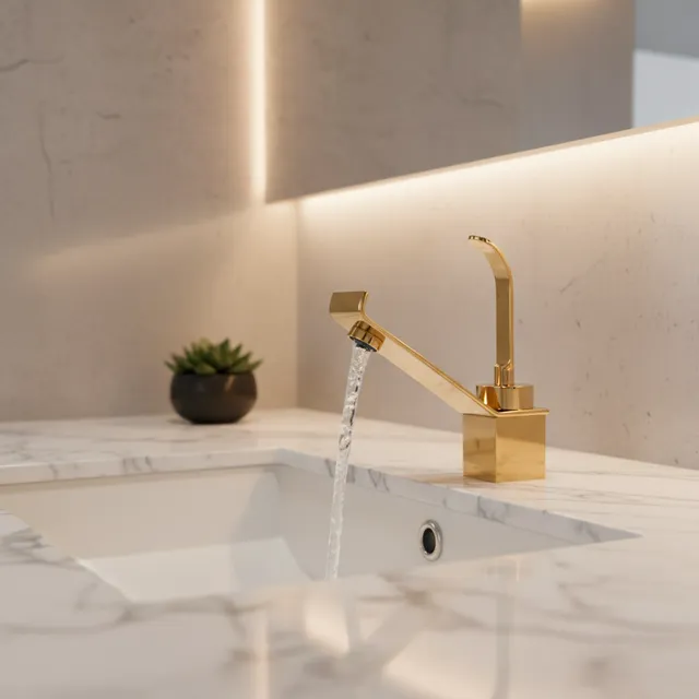Robinet de lavabo doré