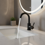 Robinet de salle de bain moderne en acier inoxydable, mitigeur de lavage chaud-froid, robinet d&rsquo;évier à Rotation libre, robinets d&rsquo;évier à poignée unique