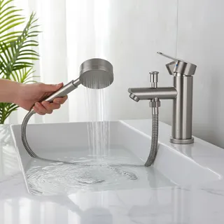 Robinet de lavabo de salle de bains en acier inoxydable