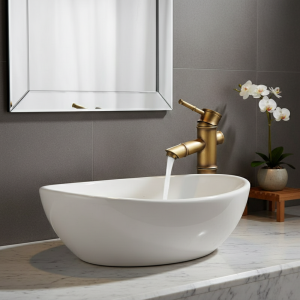 Robinet d&rsquo;Eau Chaude et Froide à Poignée Unique, en Laiton Antique, en Forme de Bambou, Finition en Bronze Antique, en Cuivre