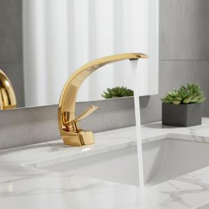 Bassin d&rsquo;Évier localité Monté sur le Pont, Accessoire Créatif à Poignée Unique, Eau Chaude et Froide, pour Centre Commercial, F/05