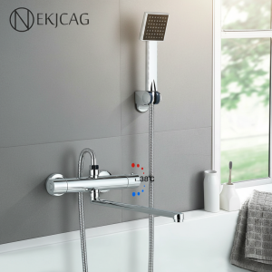 Robinets de douche thermostatiques à montage mural, robinet Assad, bec rotatif HOLong, grue en laiton