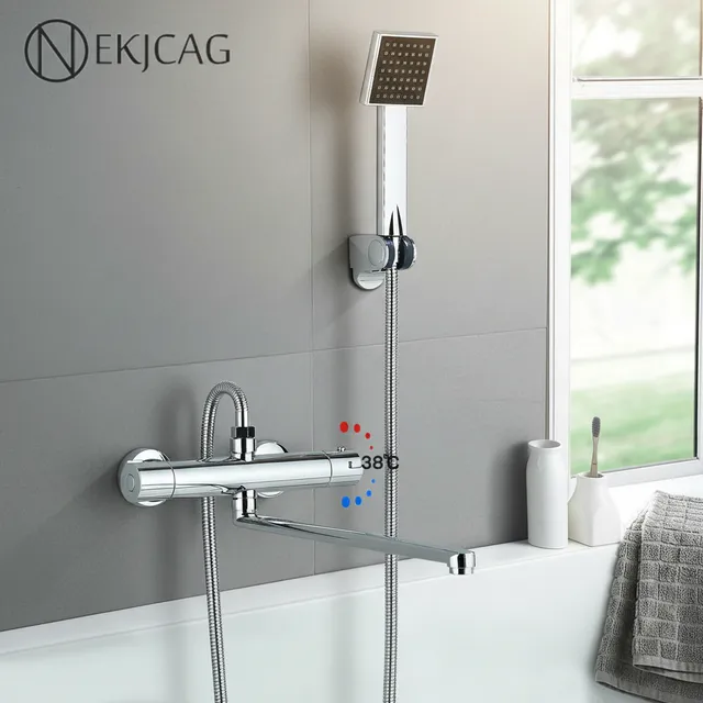 Mitigeur thermostatique mural baignoire douche chrome…