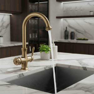 Robinets de cuisine couleur Antique, robinet Cozinha, bec pivotant en laiton, robinet de cuisine à poignée unique, robinet mitigeur d&rsquo;évier