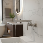 Robinet de lavabo pliable en acier inoxydable, mural, salle de bains, cuisine, lavabos, mitigeur d&rsquo;eau froide et chaude, pivotant à 360 degrés