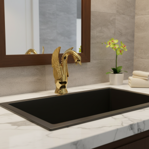 Vintage Copper Deck Mount, Gold, fraîchement, Hotsink, Black Basin, FzStyle, Hot and Froid Mall, Personality Fashion