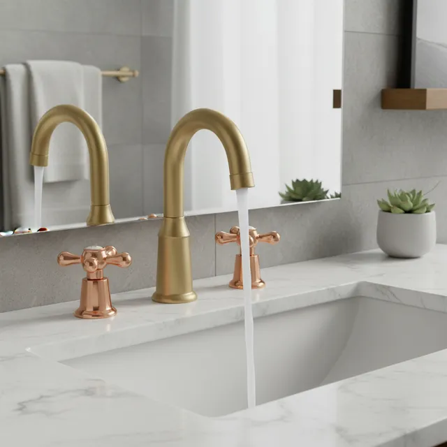 Ensemble poignées croisées cuivre robinet évier bain…