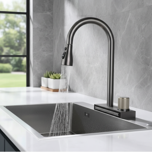Robinet de cuisine cascade, robinet d’évier domestique monté sur le pont, 4 Modes, mitigeur froid et chaud, robinets de salle de bains modernes Robinet de cuisine cascade, robinet d’évier domestique monté sur le pont, 4 Modes, mitigeur froid et chaud, robinets de salle de bains modernes