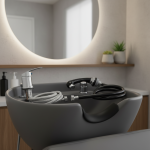 Tuyaux d&rsquo;eau froide et chaude pour coiffeur, poignée unique chromée, rallonge chromée, portée arc-en-ciel, longueur de tuyau généreuse