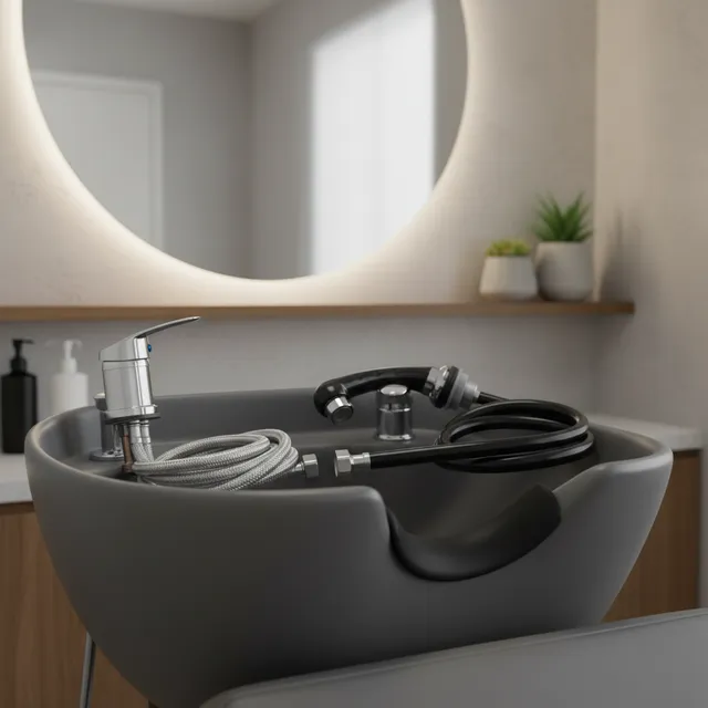 Tuyaux d'eau froide et chaude pour coiffeur