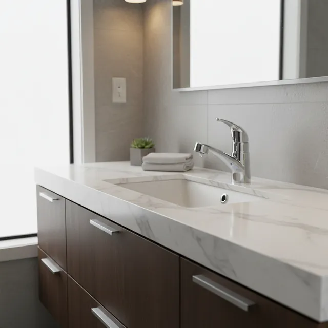 Robinet de lavabo de salle de bains à trou unique chromé