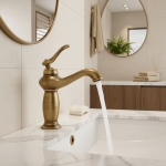 Robinet de ark à levier unique en laiton chaud et froid, robinet de centre commercial, style européen antique, F/05