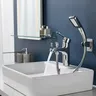 Robinet de lavabo monotrou avec pomme de douche – vue 1