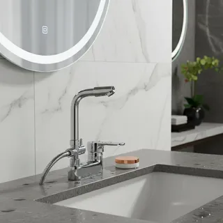 Robinet de douche de lavabo chromé