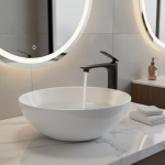 Robinet de salle de bain à poignée unique, robinets de lavabo, noir/blanc, robinet de salle de bains, mitigeur de lavabo, robinet de bain haut, grue d&rsquo;eau d&rsquo;évier en laiton