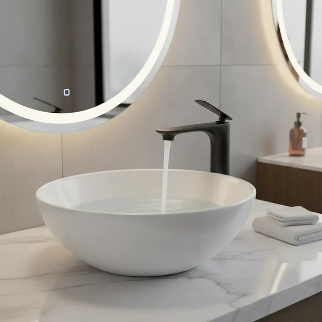 Robinet de salle de bain à poignée unique