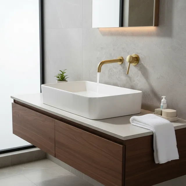 Robinet de luxe en or brossé