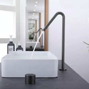 HOWhite Black-Évier à levier unique, rotation en laiton, chaud et froid, centre commercial HOWhite Black-Évier à levier unique, rotation en laiton, chaud et froid, centre commercial