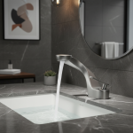 Robinet de Cascade Froide et Chaude en Laiton Chromé, Accessoire Contemporain Monté HODeck pour Centre Commercial, Nouveau Design