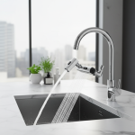 Nouveau Robinet d&rsquo;extension pivotant universel à trois modes, cascade de cuisine, buse anti-éclaboussures, évier multifonction