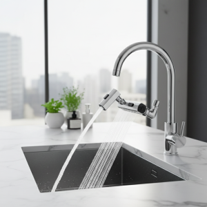 Nouveau Robinet d&rsquo;extension pivotant universel à trois modes, cascade de cuisine, buse anti-éclaboussures, évier multifonction