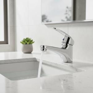 Robinet de salle de bains chromé, lavabo d&rsquo;eau chaude et froide, robinet de lavage du visage, mélangeur de lavabo monté sur le pont, robinets d&rsquo;eau, accessoires de salle de bains