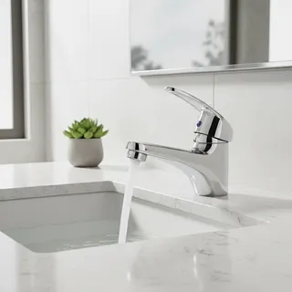 Robinet de salle de bains chromé