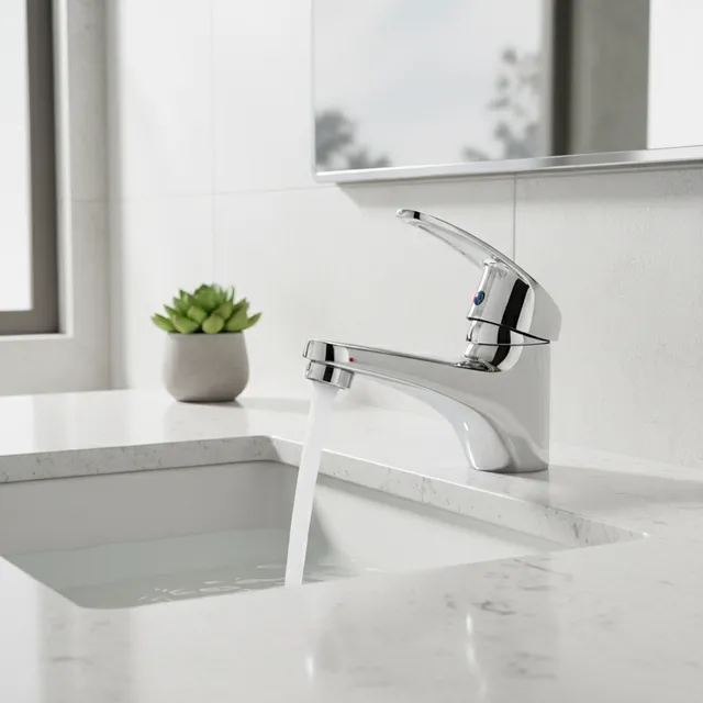 Robinet de salle de bains chromé
