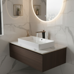 Bassin F/05 et Robinet d&rsquo;Eau en Laiton Noir, Chaud et Froid, Toilettes Montées sur le Pont, Blanc/Or, Document, Centre Commercial