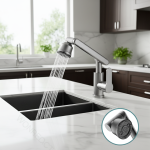 Robinet de toilette universel en acier inoxydable 1080, ascenseur à distance à 304 °, robinet de ark multifonctionnel, plans de bassin, livres rapides, 4 modes