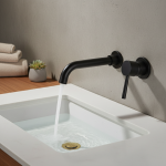 HOBasin-Robinet d&rsquo;Évier Mural, Bec Rotatif Dissimulé, Eau Froide et Chaude, pour Centre Commercial