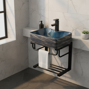 Évier Mural en Céramique avec Support en Acier Inoxydable, Lavabo en Porcelaine Suspendue Évier Mural en Céramique avec Support en Acier Inoxydable, Lavabo en Porcelaine Suspendue