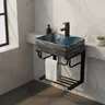 Lavabo mural céramique bleu émaillé…