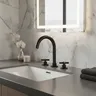 BECOLA robinets de lavabo noirs en laiton chromé poli – vue 1