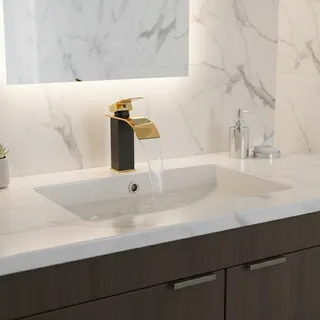 Nouveau robinet cascade de luxe noir blanc or