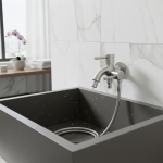 Robinet de Machine à laver en acier inoxydable, robinets d&rsquo;eau multifonctionnels 1 en 2 sorties, Double robinet de jardin, salle de bains, cuisine, robinet de vadrouille