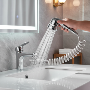 Vanne de dérivation universelle pour robinet de lavabo, avec pomme de douche, salle de bains, cuisine, adaptateur de robinet, ensemble de séparation, ensemble de douche à dérivation d’eau Vanne de dérivation universelle pour robinet de lavabo, avec pomme de douche, salle de bains, cuisine, adaptateur de robinet, ensemble de séparation, ensemble de douche à dérivation d’eau