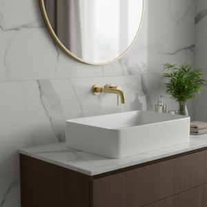 Robinet de ark à double commande froid et chaud à poignée unique, robinet de salle de bain moderne mural en laiton noir PLANwith design dissimulé 2 trous