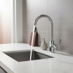 Robinet d&rsquo;évier de cuisine, robinet de lavabo à poignée unique en acier inoxydable, mélangeur d&rsquo;eau chaude et froide, robinet de salle de bains monté sur le pont