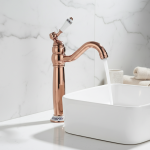 EllMAIDI-Robinet Rétro à Levier Unique, Or Rose, 360 Comcussion, Banheiro Torneira, Eau Chaude et Froide, Centre Commercial