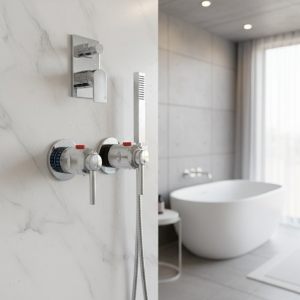 Poignées de commande thermostatique, poignées de contrôle de l&rsquo;eau pour bain-douche, robinets mélangeurs, amélioration de l&rsquo;habitat, robinets de douche