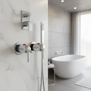 Poignée commande thermostatique mitigeur douche robinet chrome…