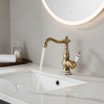 Robinet de salle de bains en laiton Antique, bec rotatif, mitigeur d&rsquo;évier, salle de bains, cuisine, robinet de lavage, robinets de lavabo, mélangeurs de cuisine