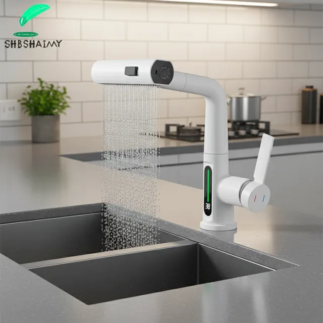 Robinet de cuisine extractible cascade